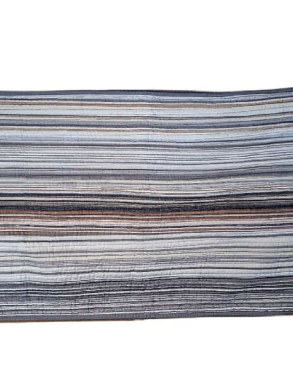 Retro Chic Quilted Stripes King Size Pillow Shams Set of Two